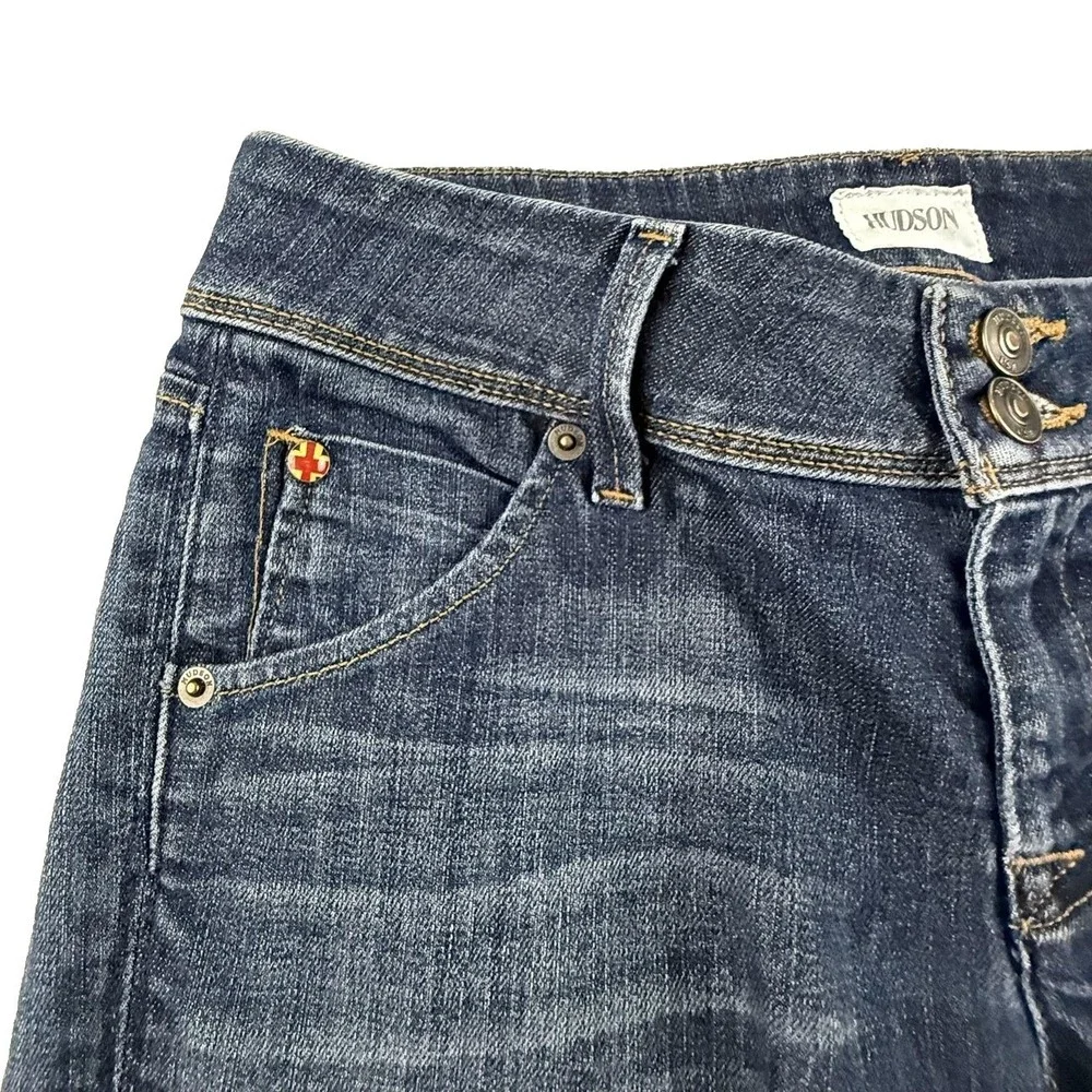 Hudson Skinny Jeans Women‎ 26 Blue Denim Stretch Mid Rise Flap Pocket Y2K